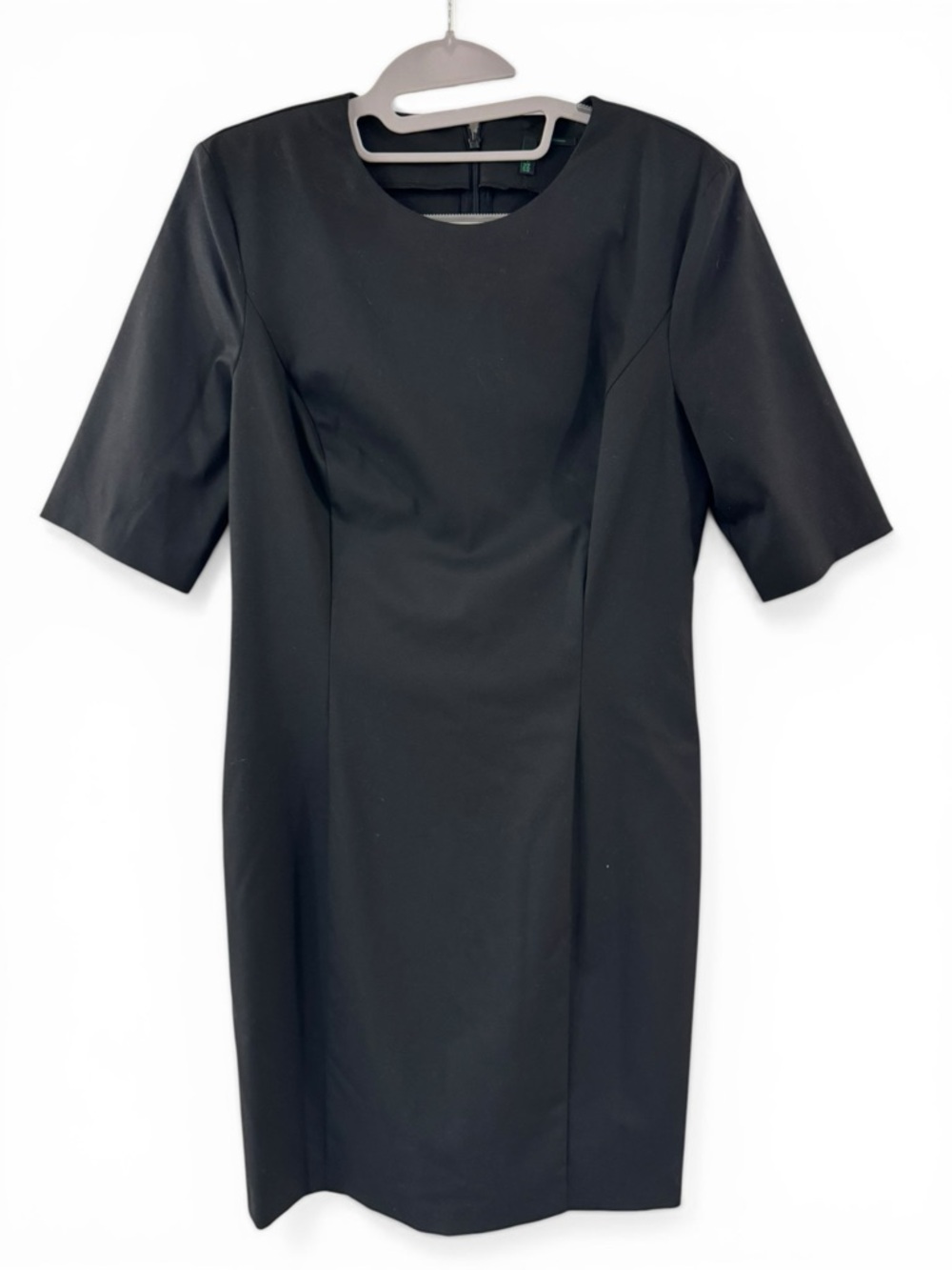 United Colors of Benetton Stile Black Sheath Dress Short Sleeve Size M Taglia 34